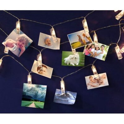 16.4ft 20 Clips LED Photo String Lights, Decorative String Lights for Hanging Pictures, Notes, Artwork in Bedroom, Living Room, Birthday, Festival, Party