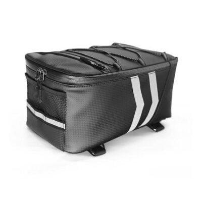 ADVEN Bicycle Rear Rack Bag Waterproof 9L Large Capacity PU Leather Trunk Luggage Carrier Mountain Bike Glasses Storage Pouch