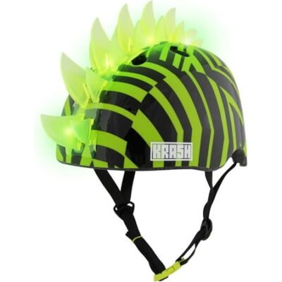 Krash unisex teen Krash Mohawk Bike Youth Helmet, Dazzle Green LED, One Size US