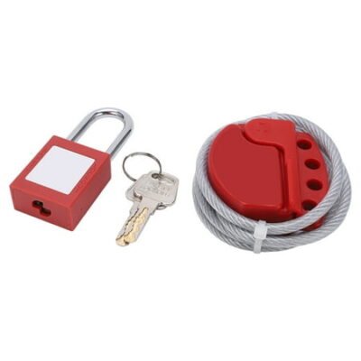 Safety Cable Lock 1.8 Meters High Temp Resistant Fadeless Anticorrosion Adjustable Cable Lock