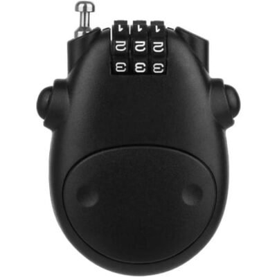 Combination Lock, Black, Suitcase, Helmet, Bike, Luggage, Doors, Briefcase, Purse, Accessories, Retractable Steel Cable, 75cm