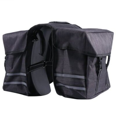 Multifunctional Double Tail Bag Large Capacity Cycling Back Seat Bag Carrier Bag for Bike Mountain Bike (Black)